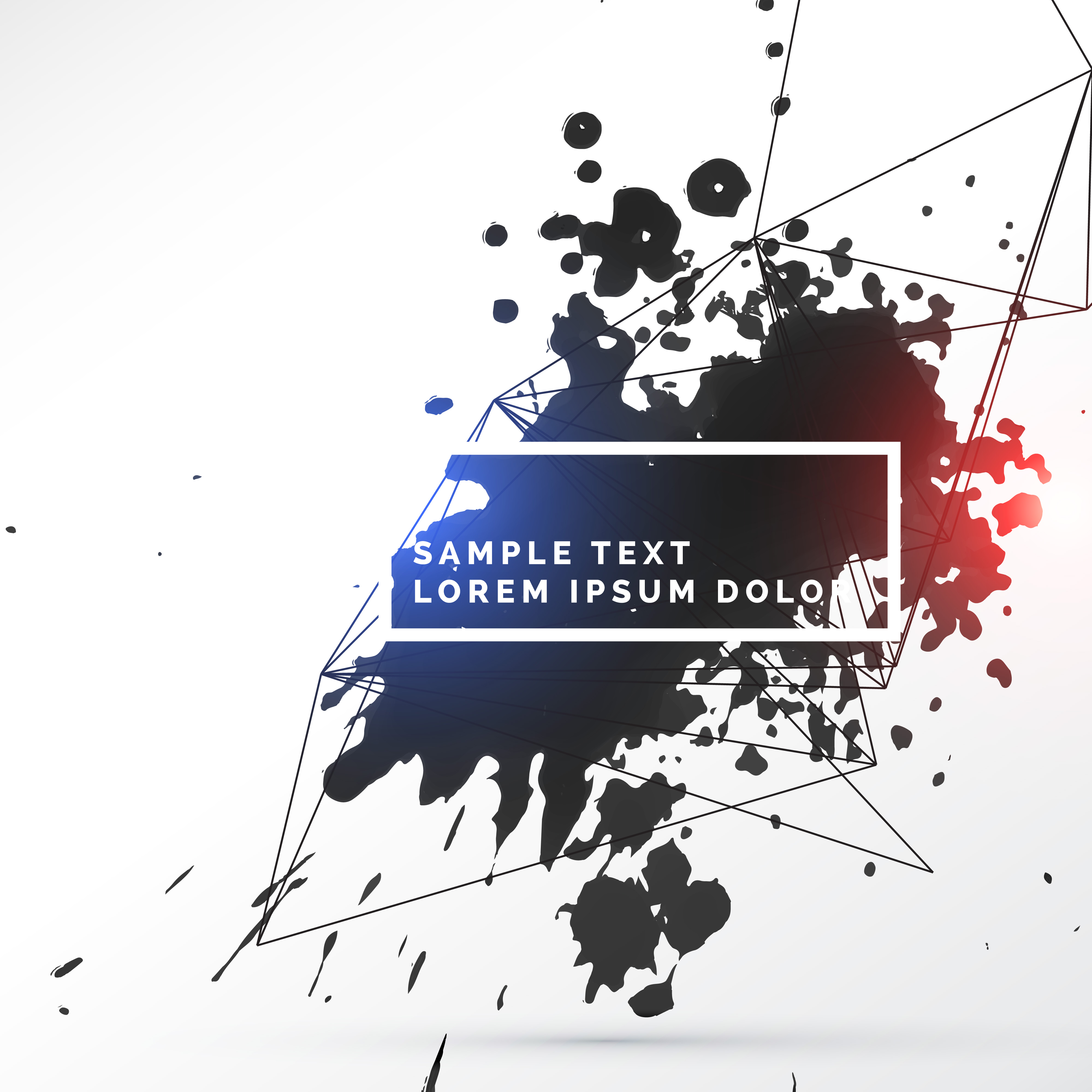 black ink splash with abstract lines Download Free