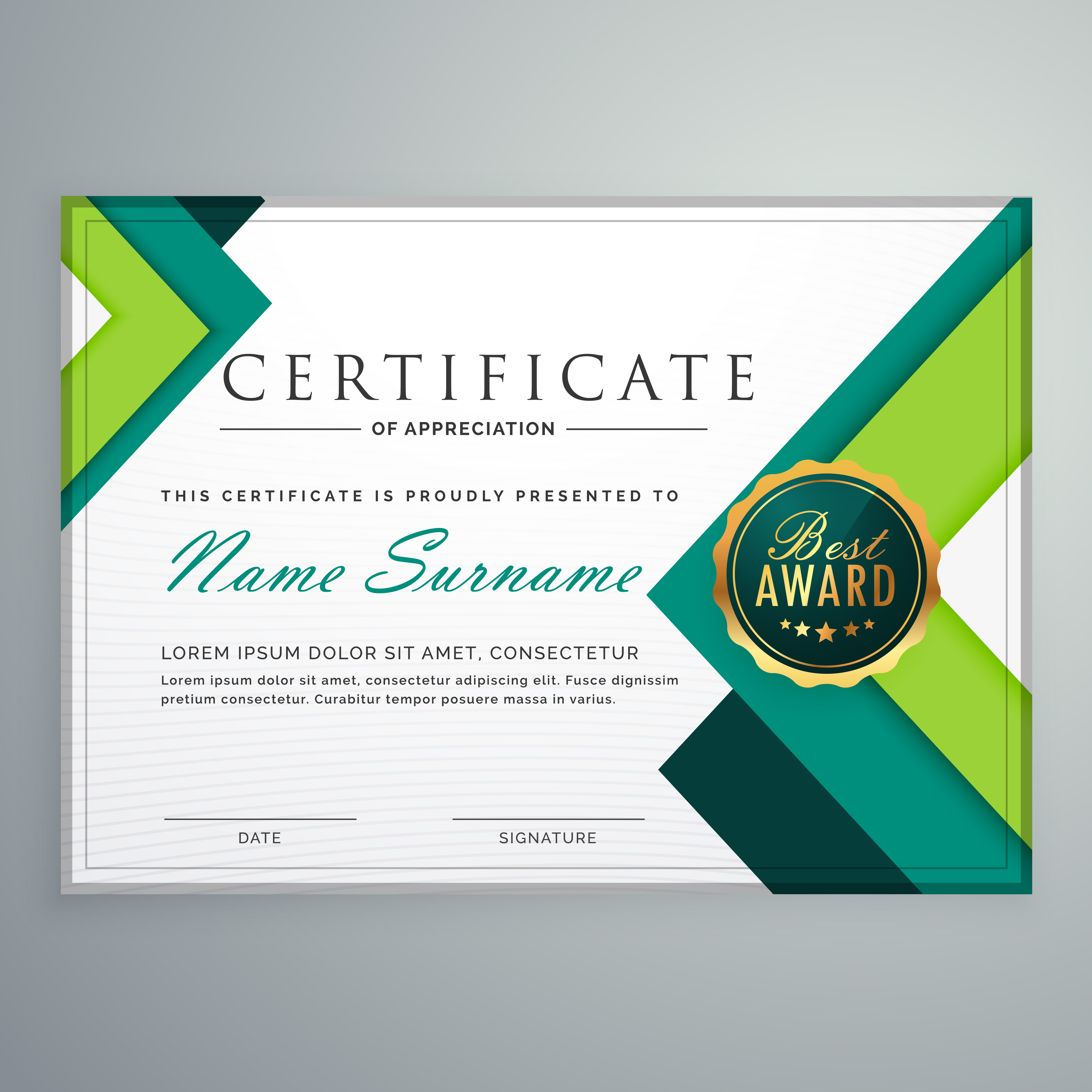 modern geometric shape certificate design template - Download Free