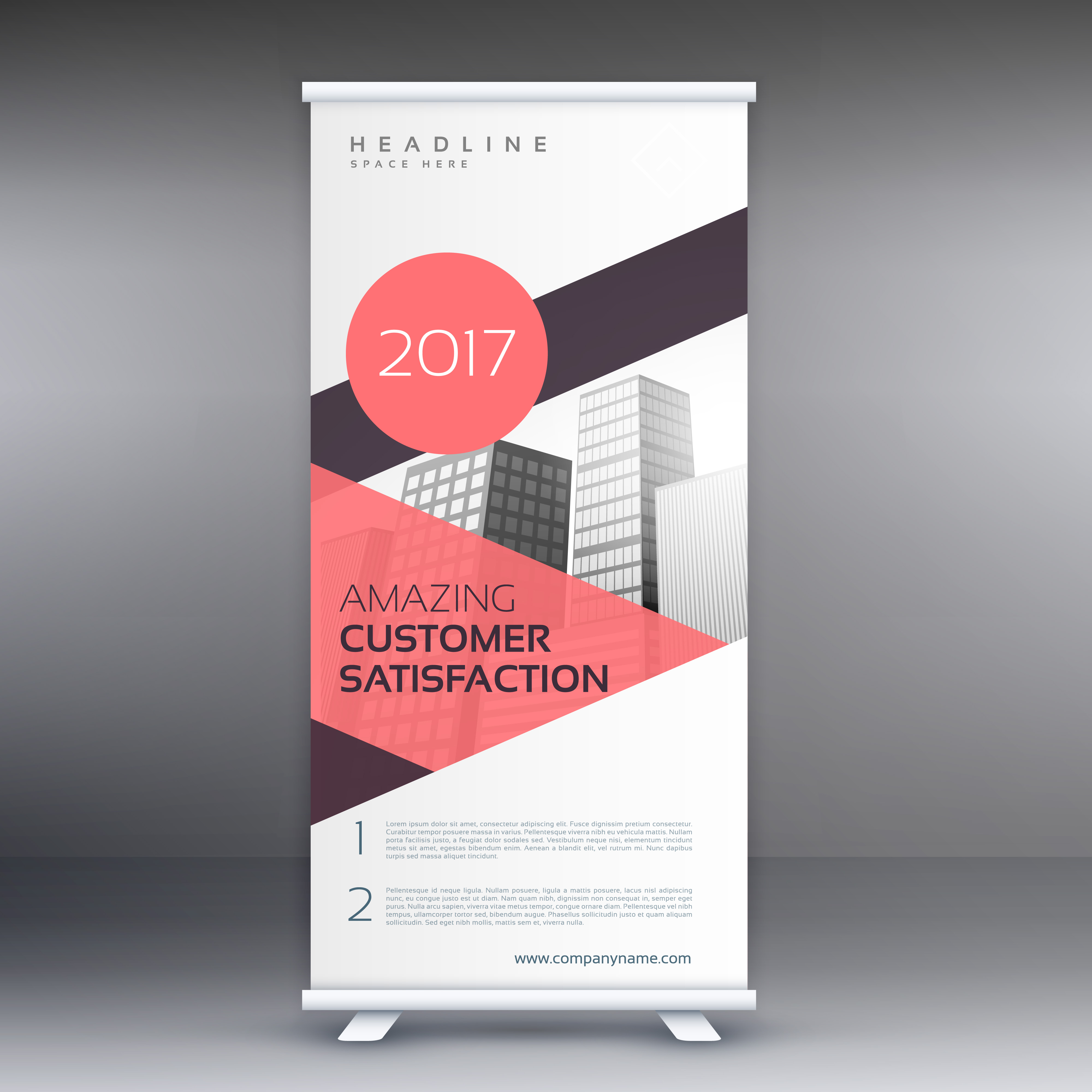  roll up banner in pink geometric shapes Download Free 