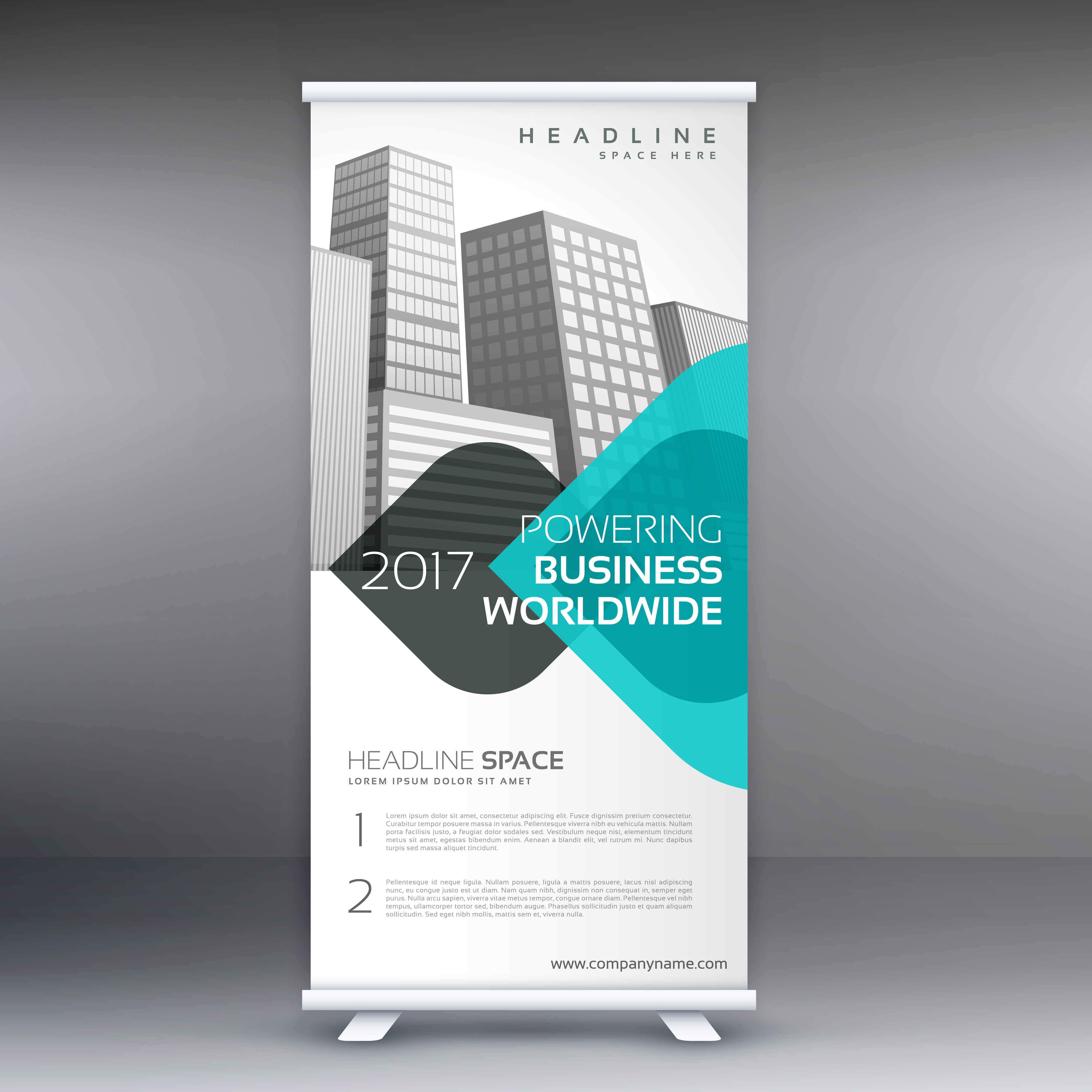 modern trendy standee roll up banner design template 