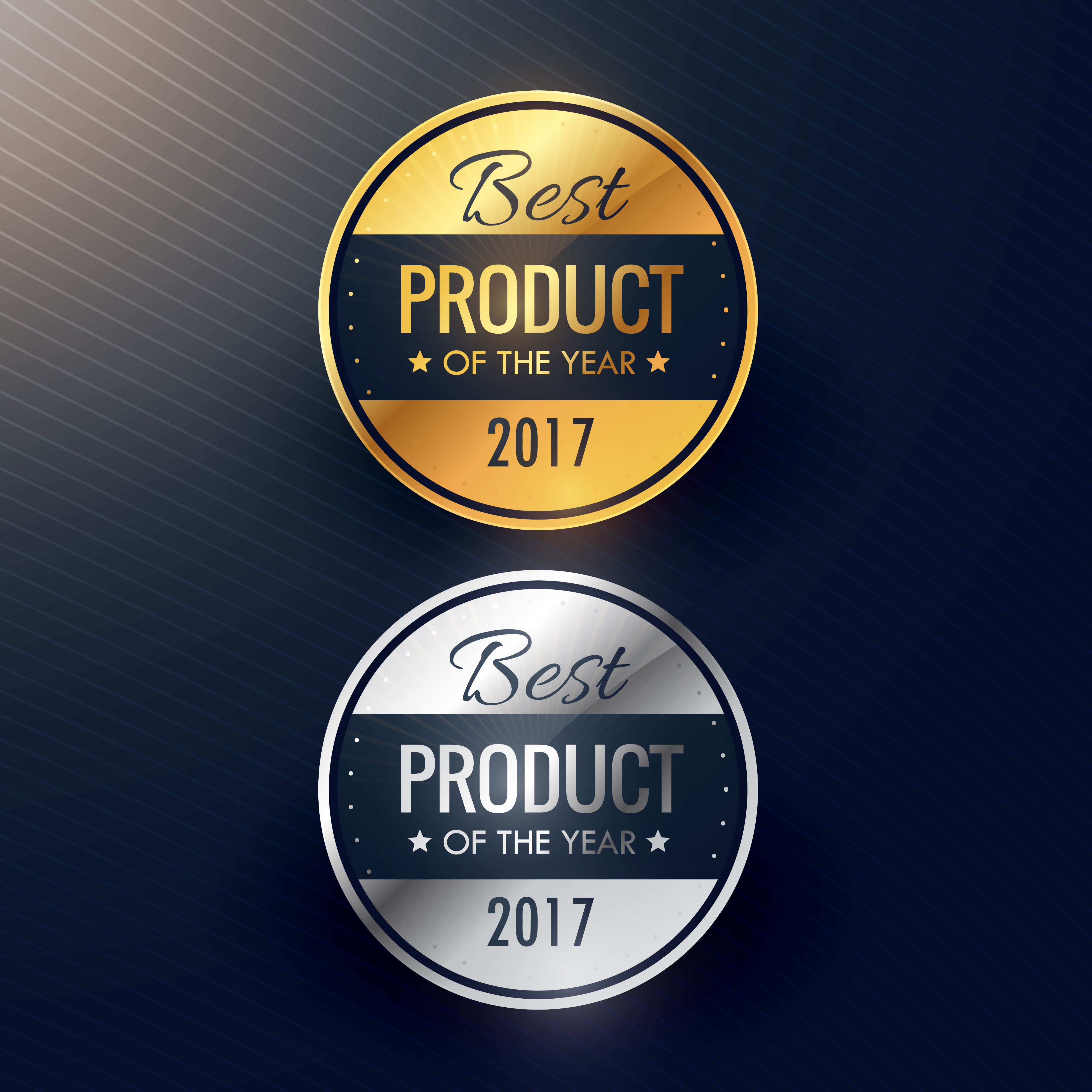 best product of the year badges in gold and silver colors - Download Free Vector Art, Stock ...