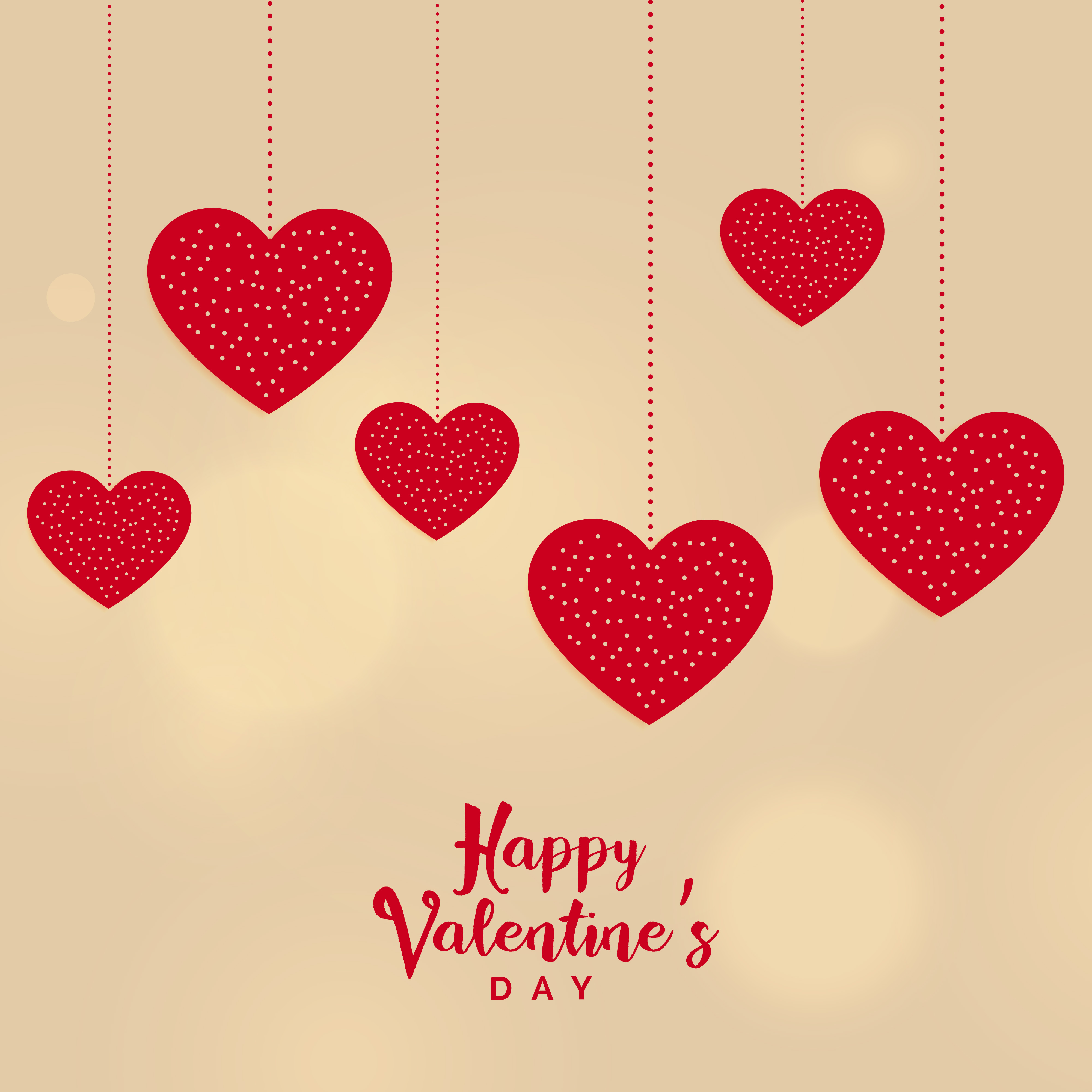 happy valentine's day hanging hearts background - Download Free Vector Art, Stock ...