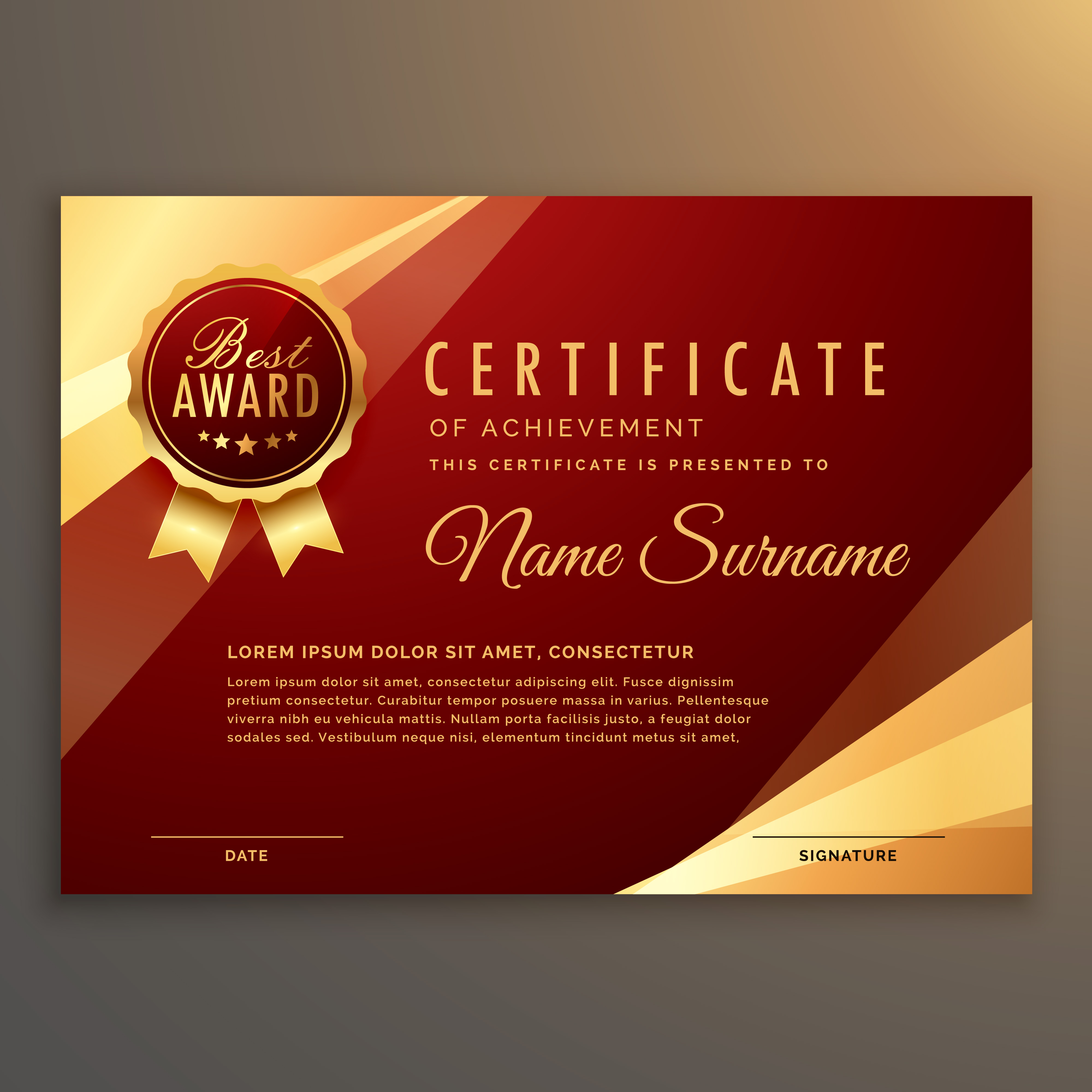 premium red certificate and diploma template design vector - Download