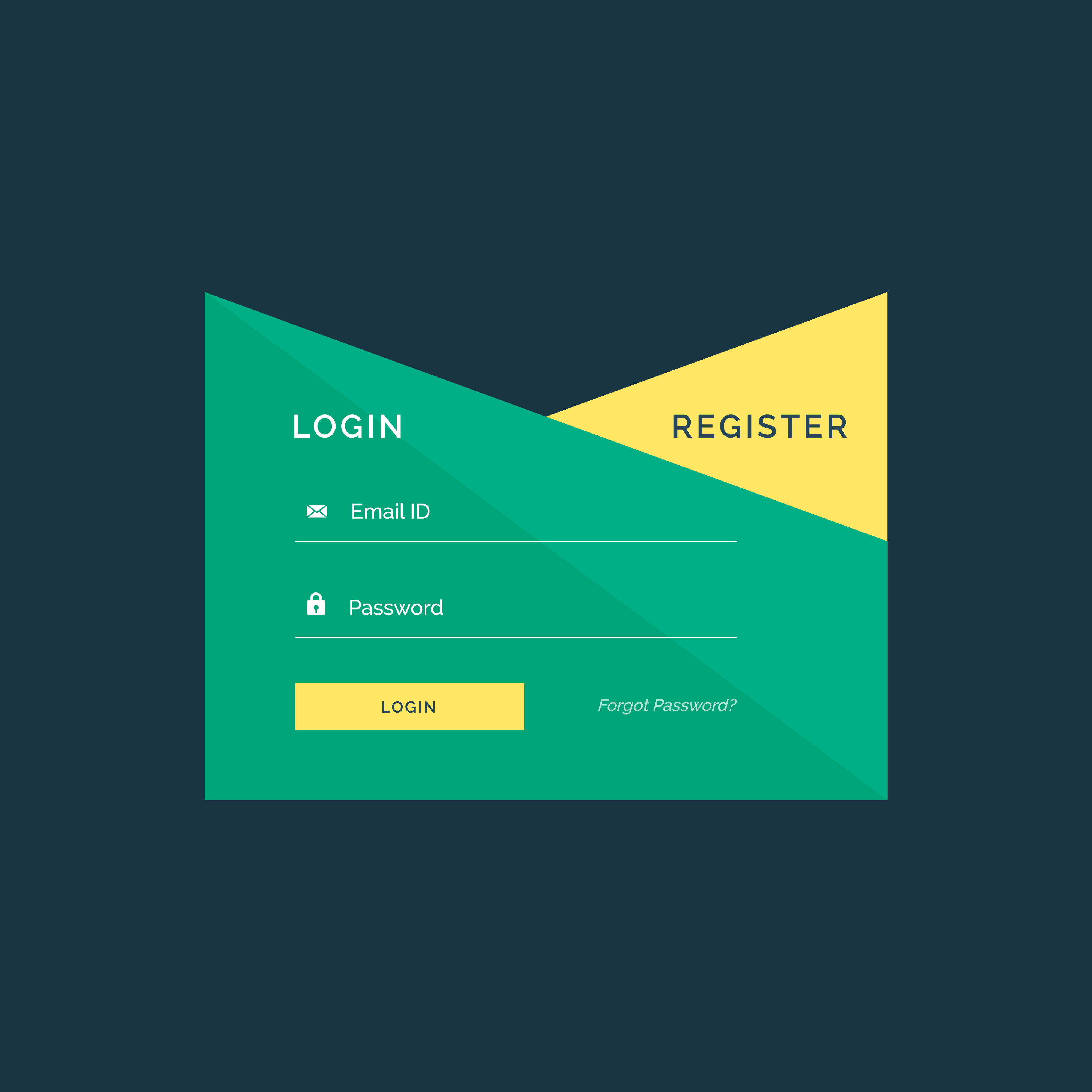 creative login template design in geometric style login design template