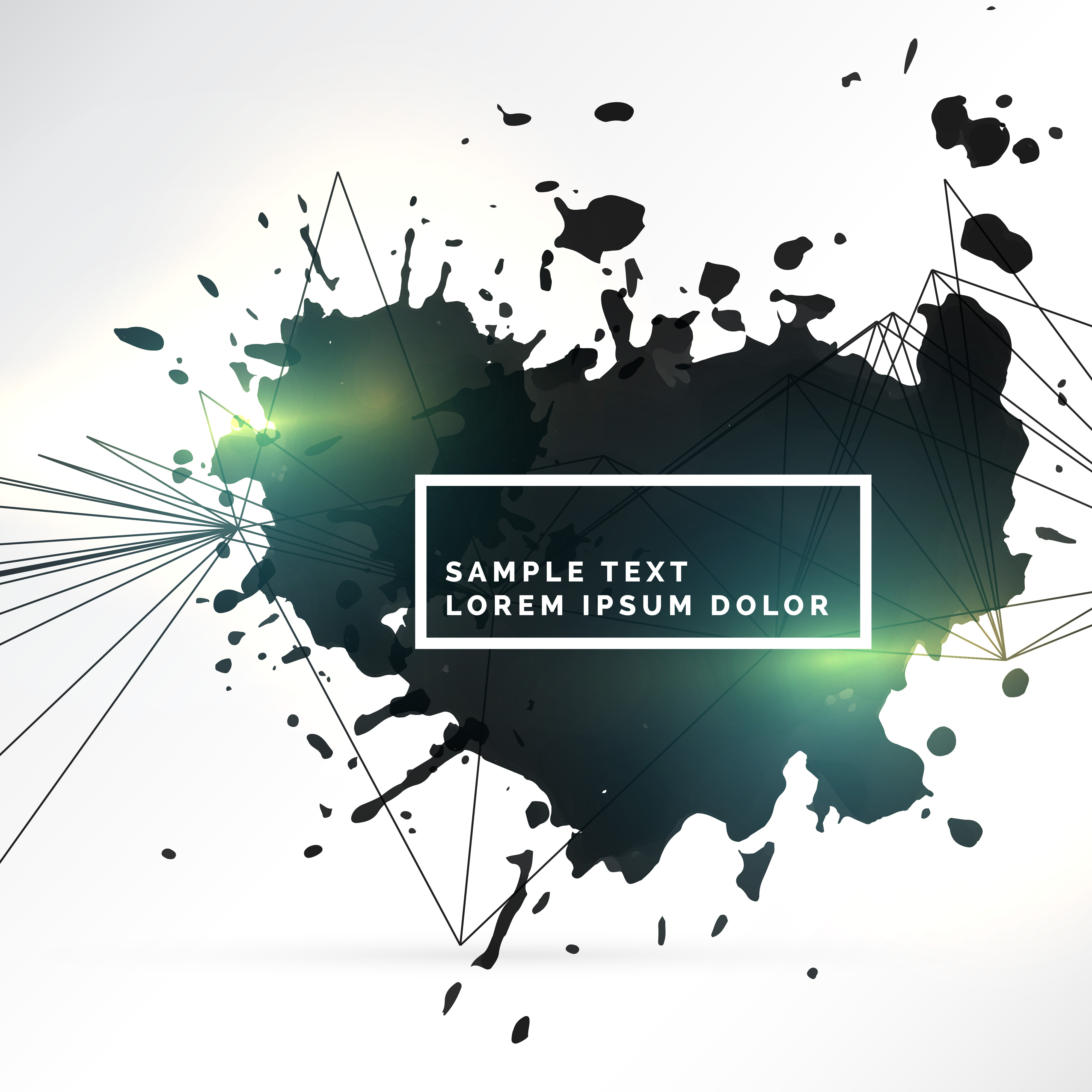 abstract background of black ink splatter with light