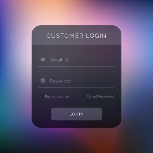 dark user interface design for login template - Download Free Vector ...