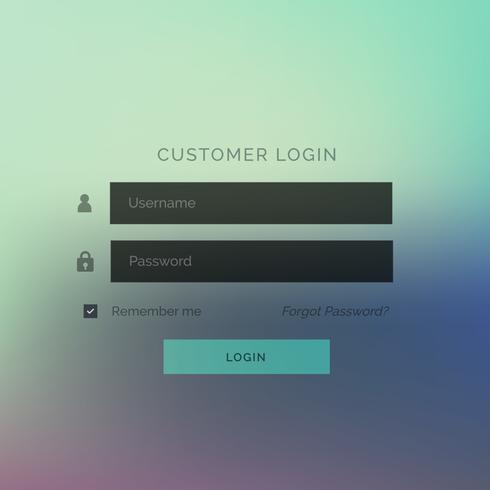 modern login ui form template design with blurred background - Download ...