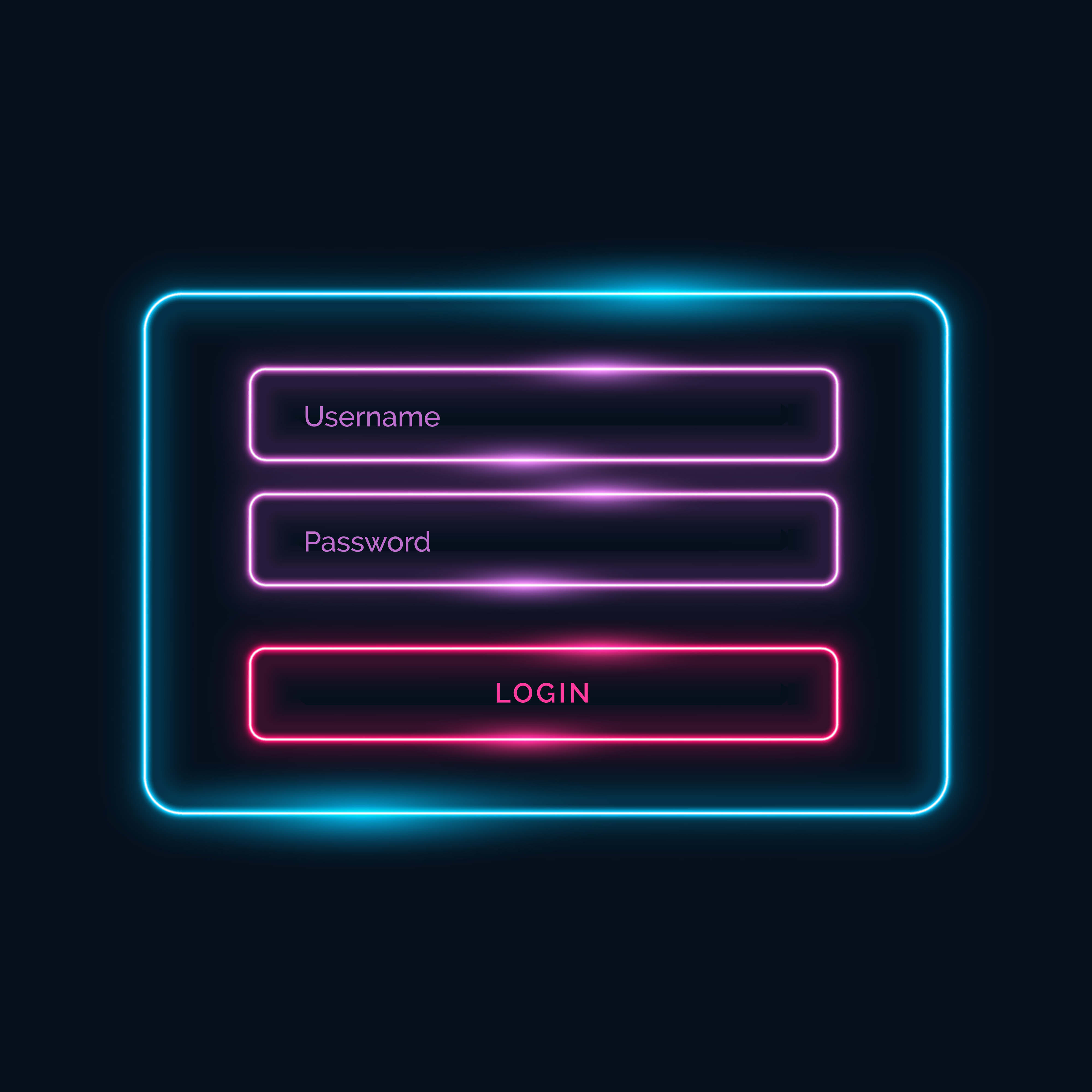 neon style login ui form design with shiny effect - Download Free