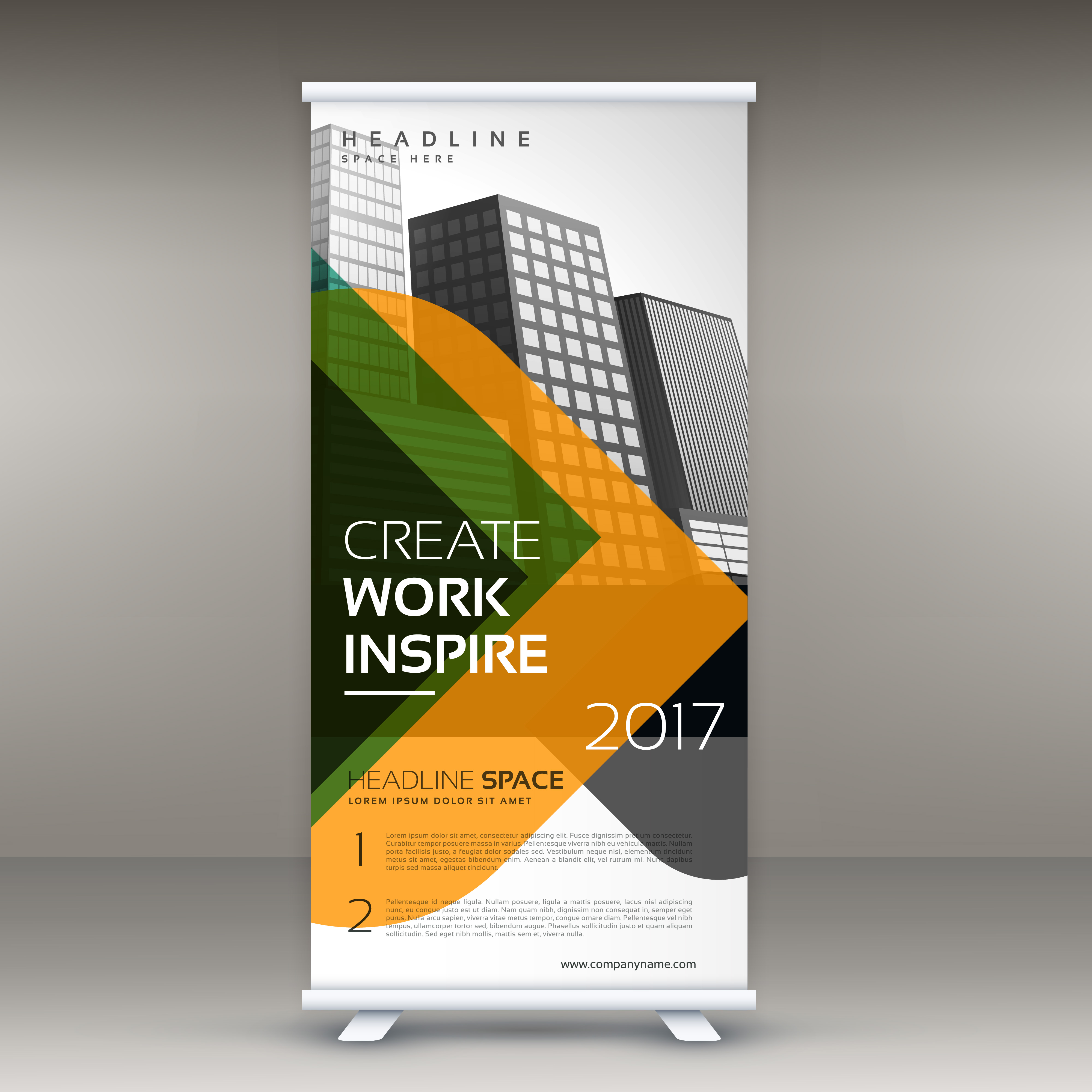  roll up banner stand template design Kostenlose Vektor 