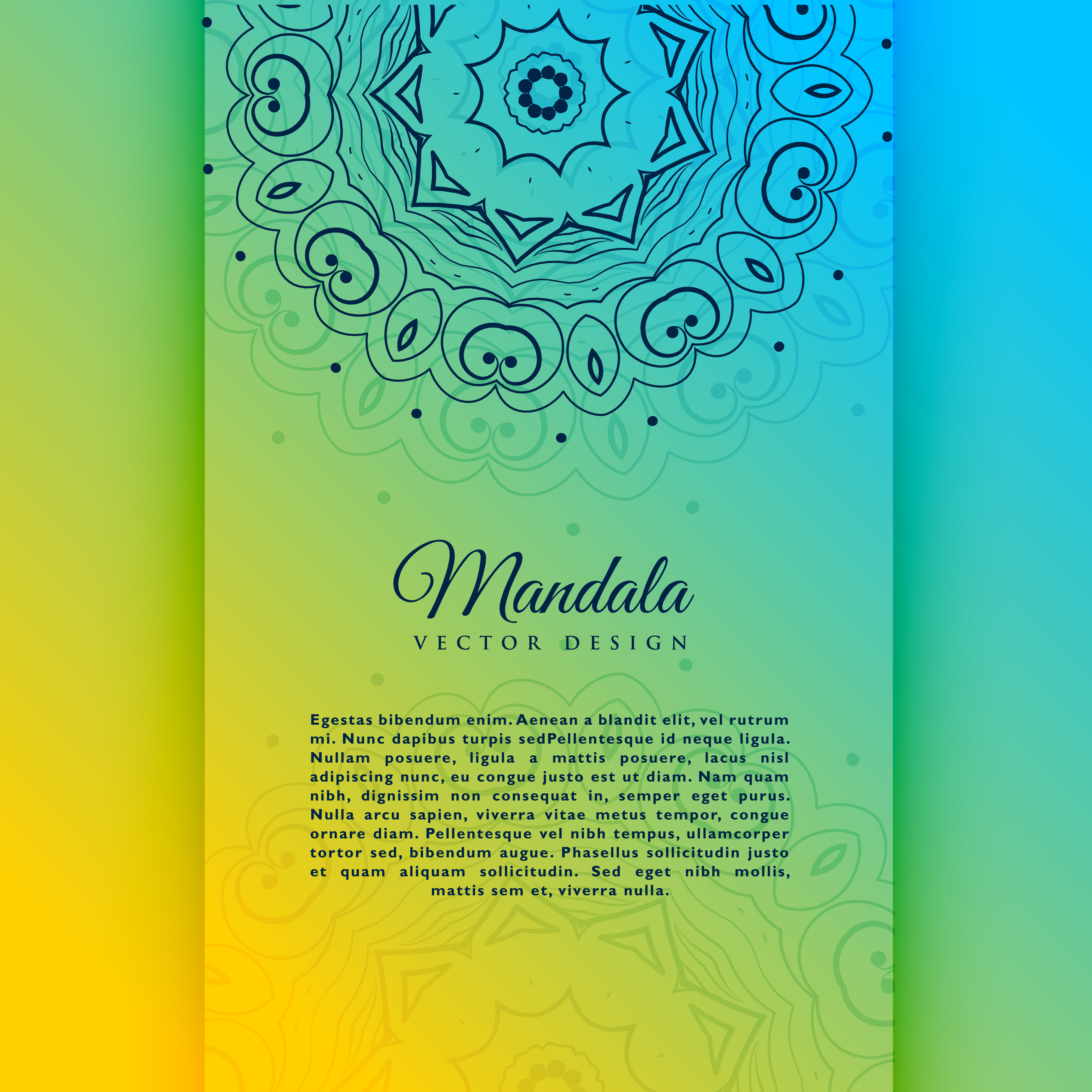 vibrant decorative mandala card invitation template 