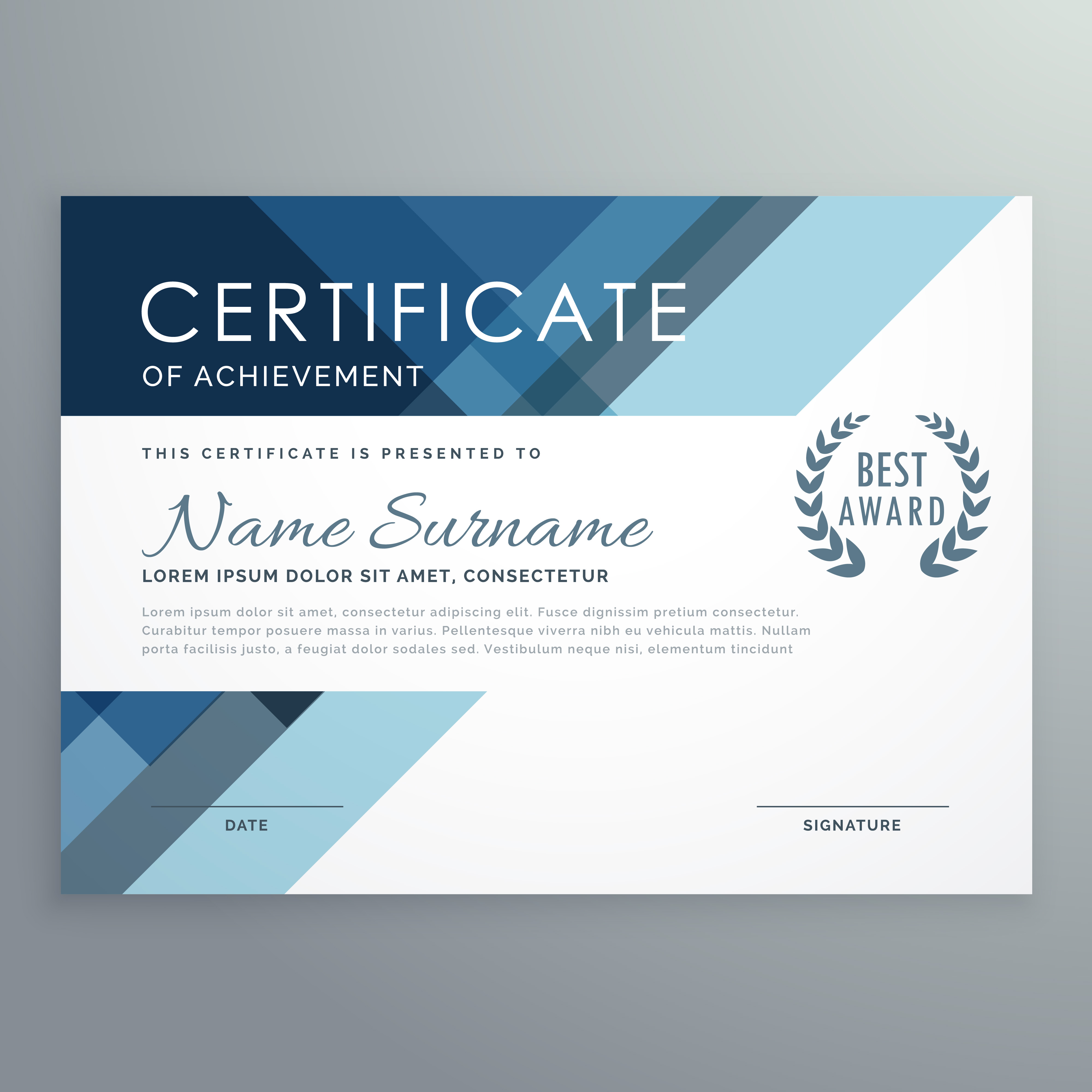 Download blue certificate design in professional style - Download Free Vector Art, Stock Graphics & Images