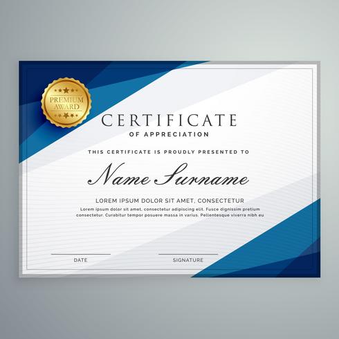 elegant white and blue certificate diploma template - Download Free ...