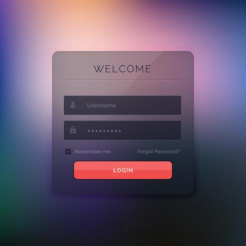 modern dark member login form template ui design - Download Free Vector ...