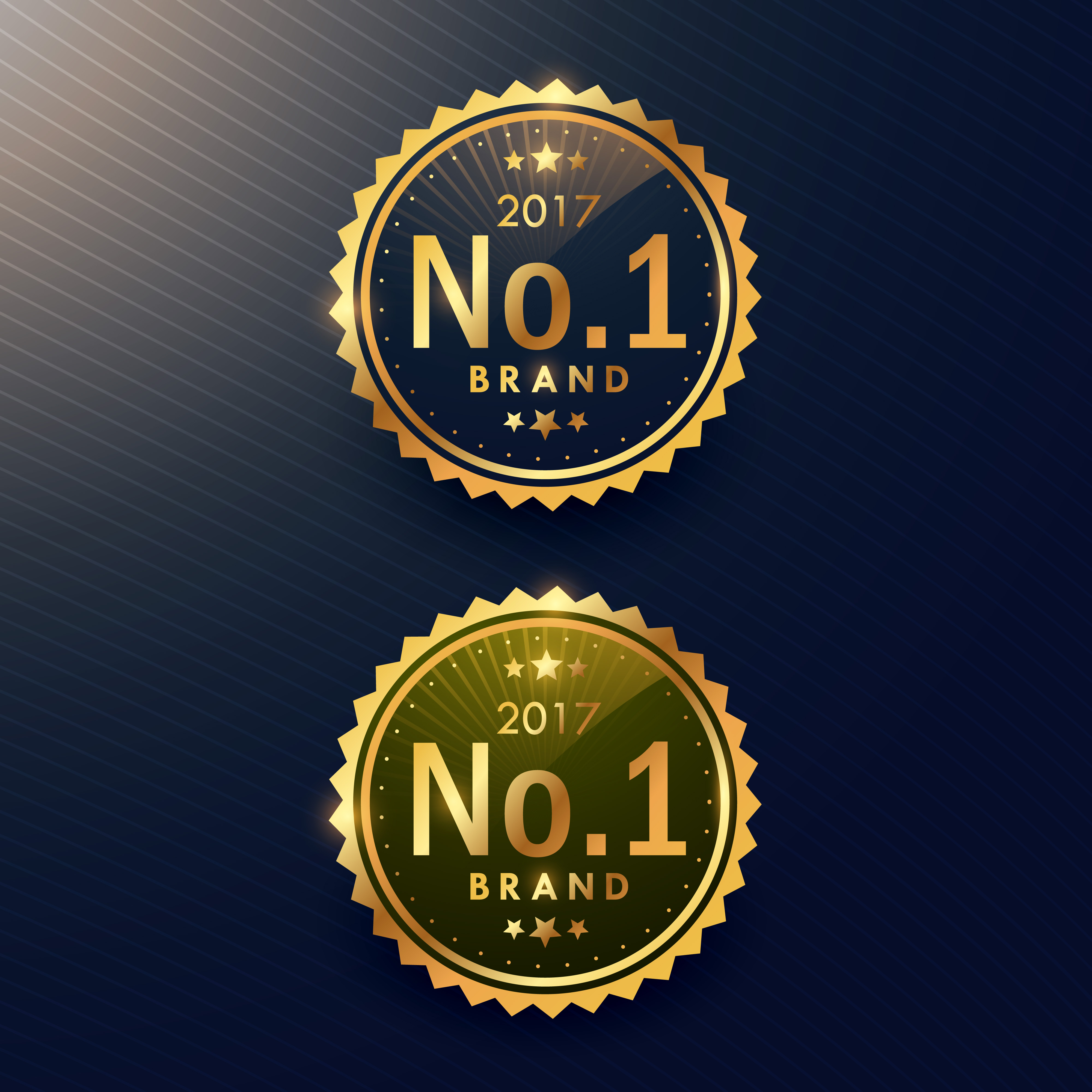 vector award sticker Free Download   and label no.1 badge brand golden design