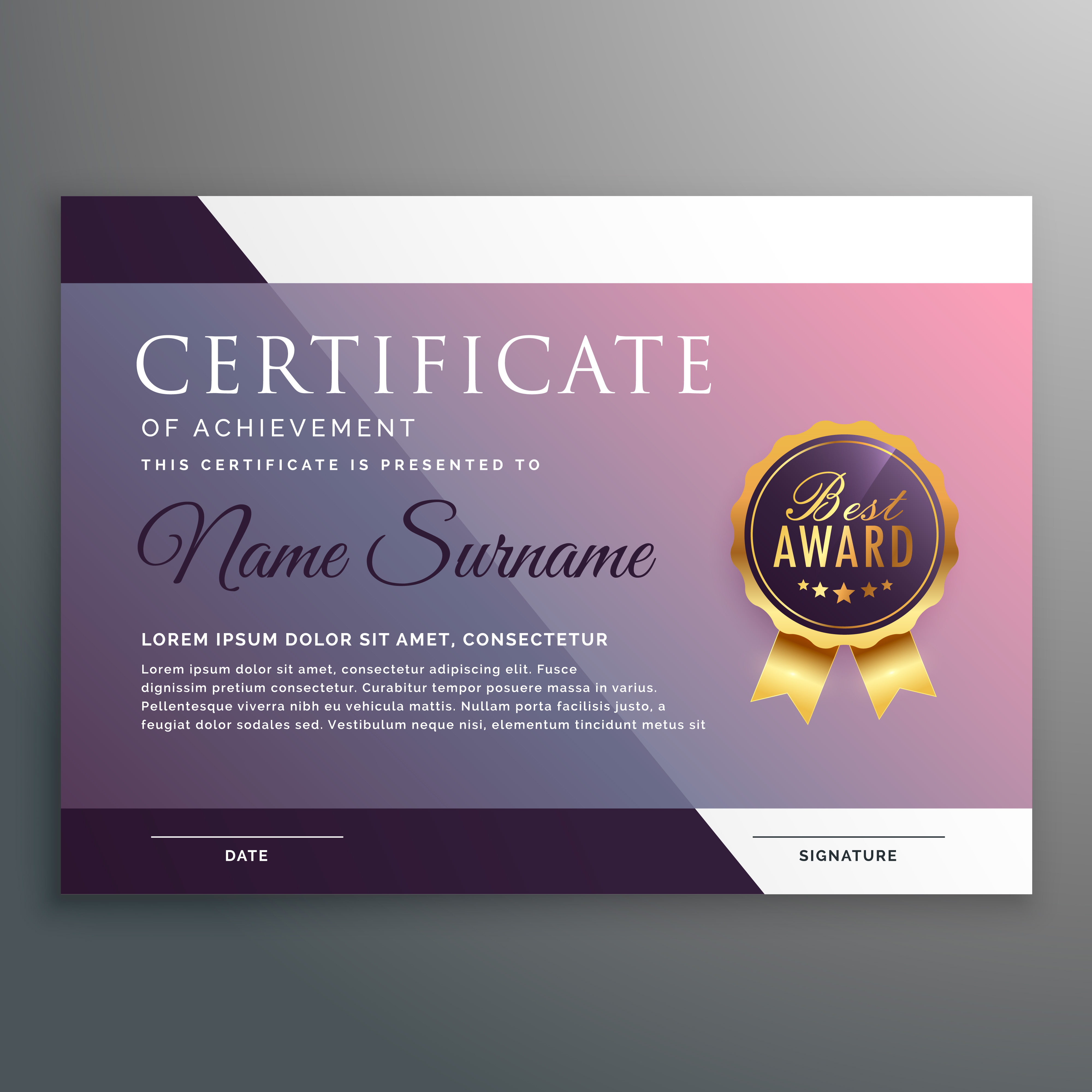 Download certificate template with award symbol - Download Free Vector Art, Stock Graphics & Images