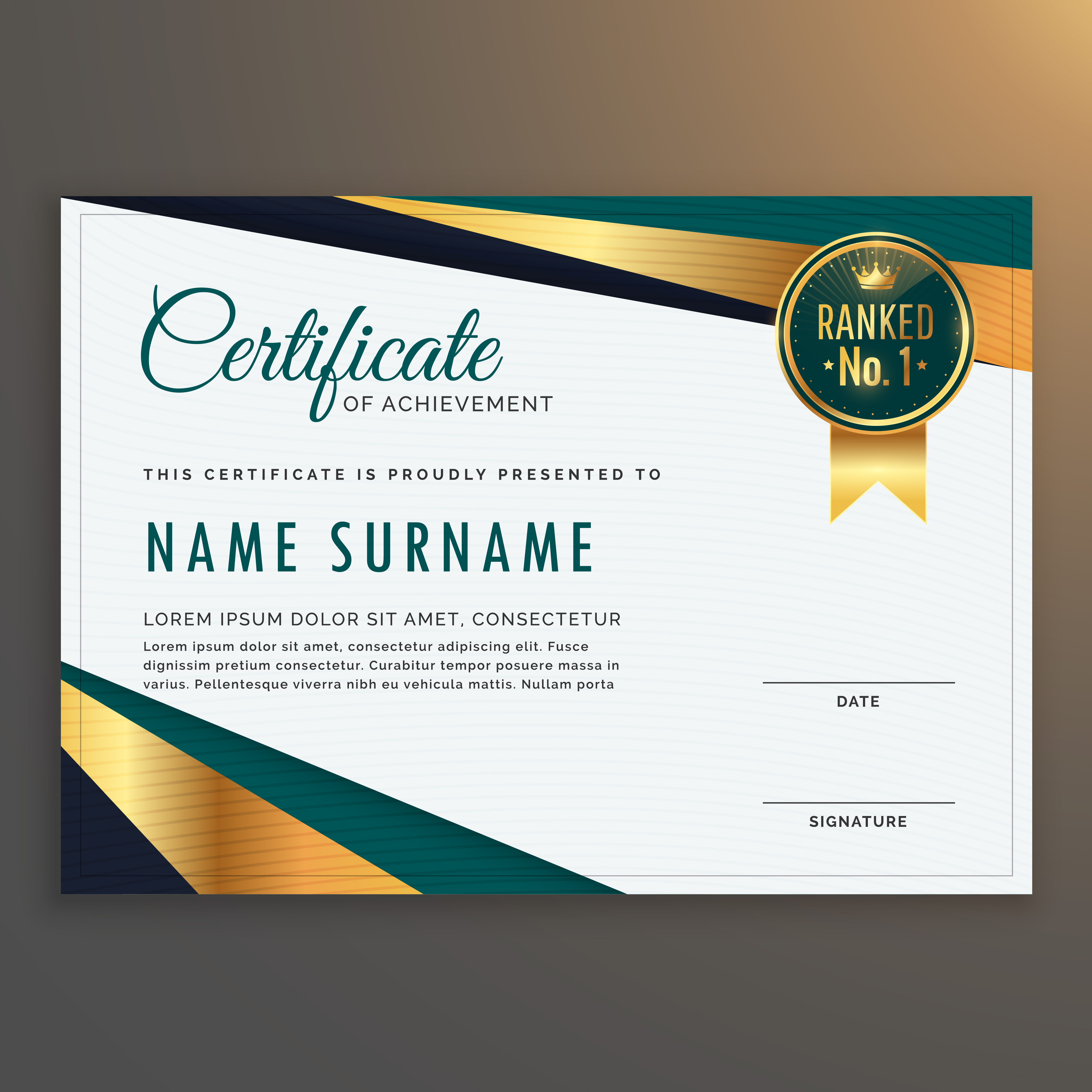 Premium Modern Certificate Template Vector Design Download Free