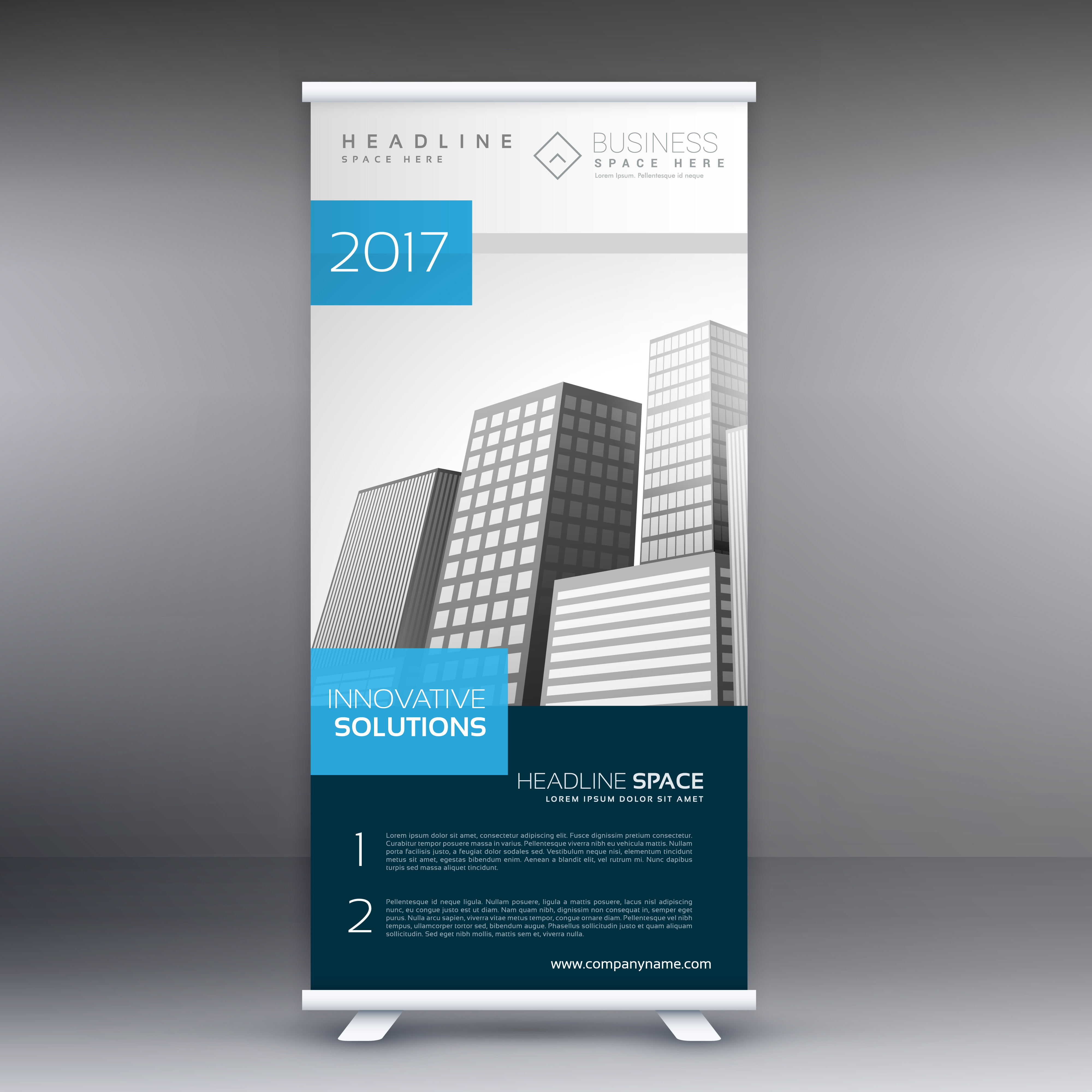 amazing roll up stand with business presentation details 