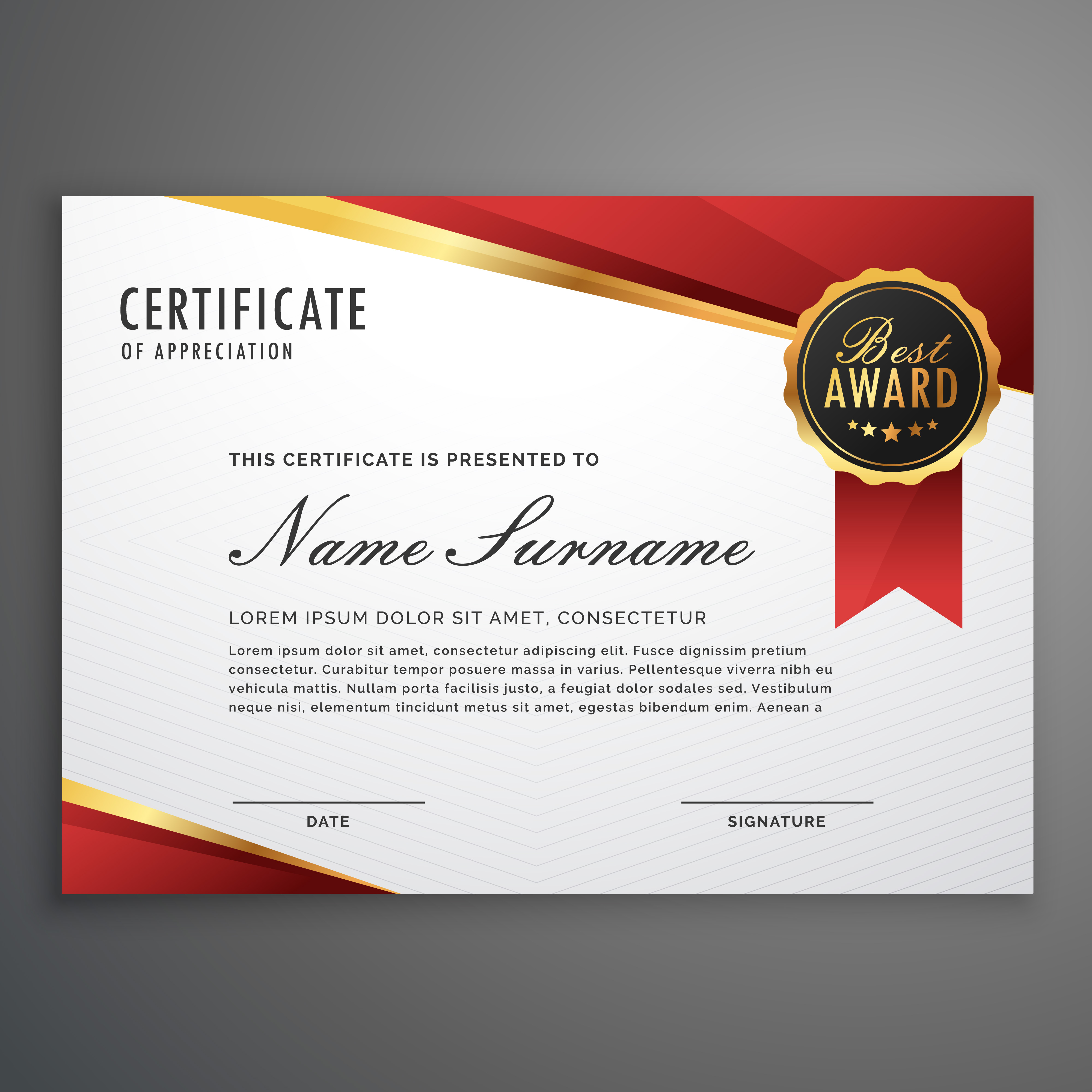 Certificate Of Recognition Word Template