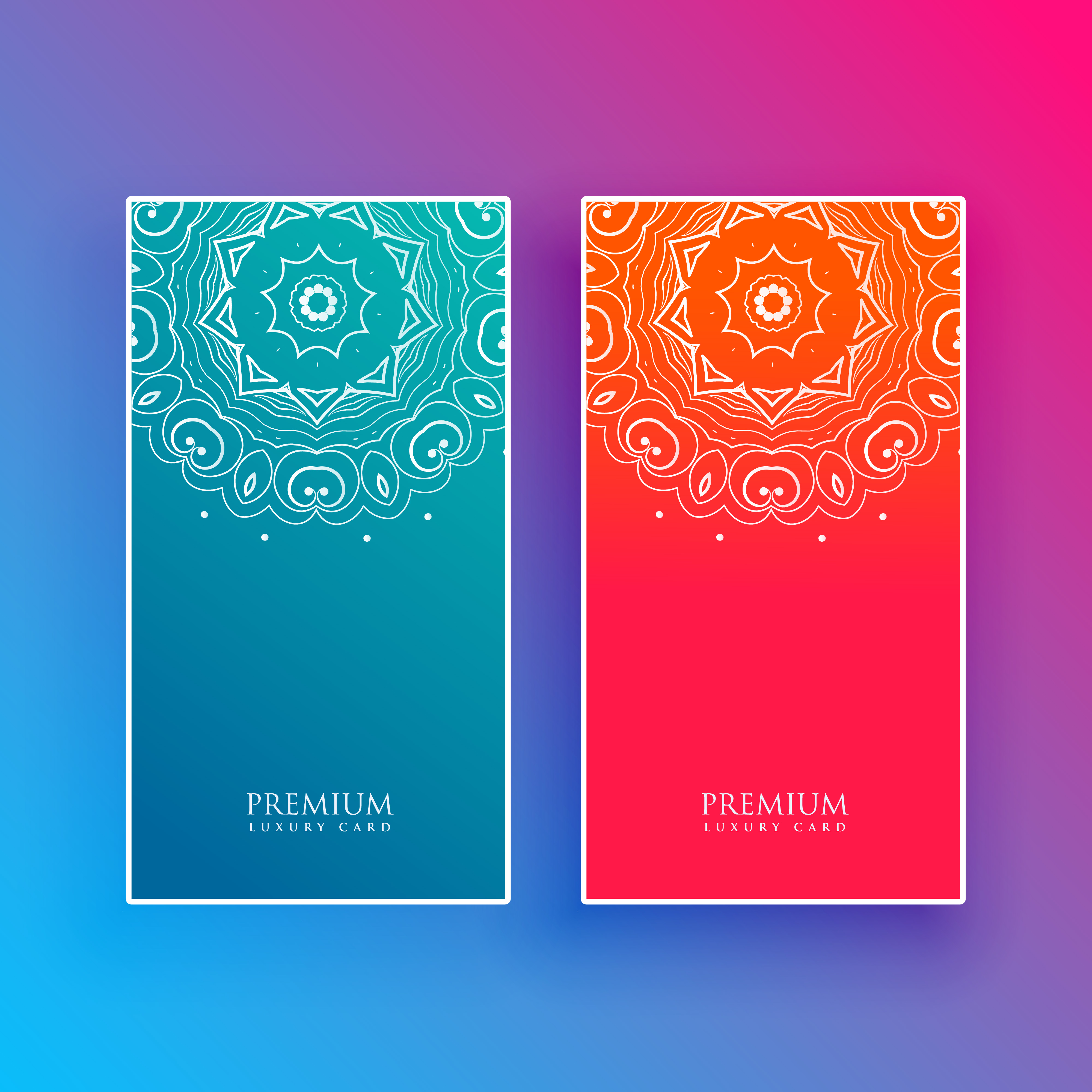 bright mandala banners in blue and red colors Download 