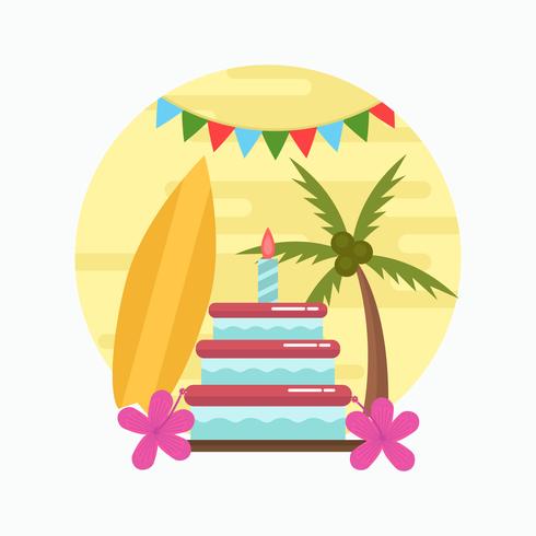 Polynesian Birthday Party Vector