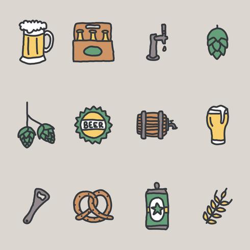 Iconos de cerveza artesanal vector