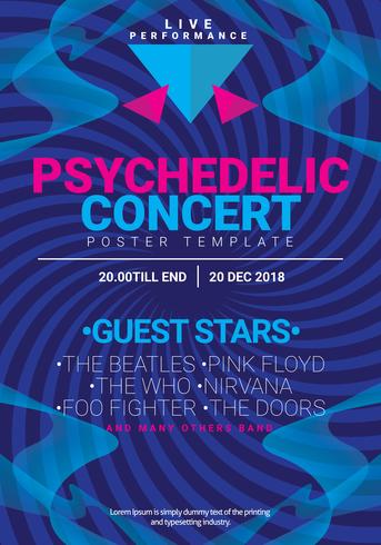 Simple Psychedelic Concert Poster Template vector