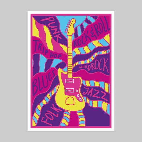 Psychedelic Music Poster vector