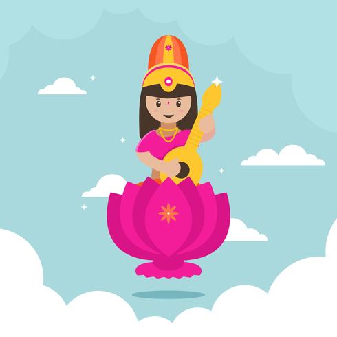 Saraswathi Illustration vector