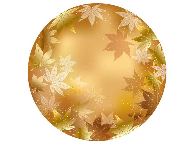 Gold, circular autumn background illustration.  vector