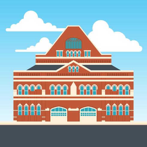 Ryman Auditorium Flat Illustration vector