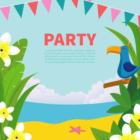 Polynesian Birthday Party illustration vector