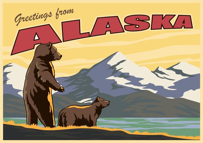 Postal de alaska vector