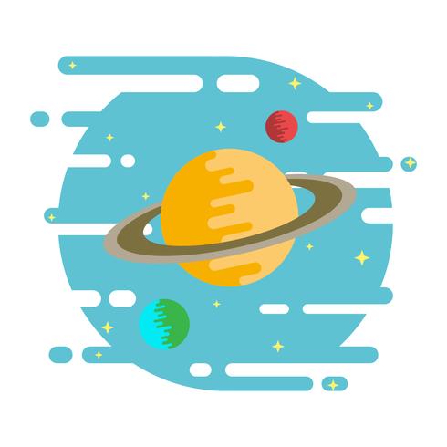 Rings of Saturn Vector Illustration