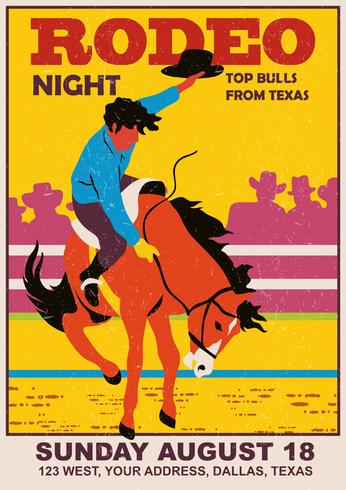 flyer de rodeo vintage vector