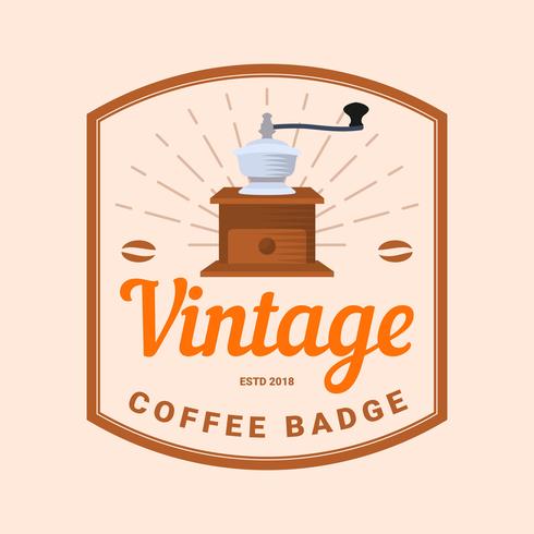 Flat Vintage Coffee Badge Vector