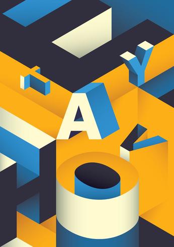 Isometric typography vector