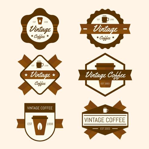 Colección de insignias de café vector