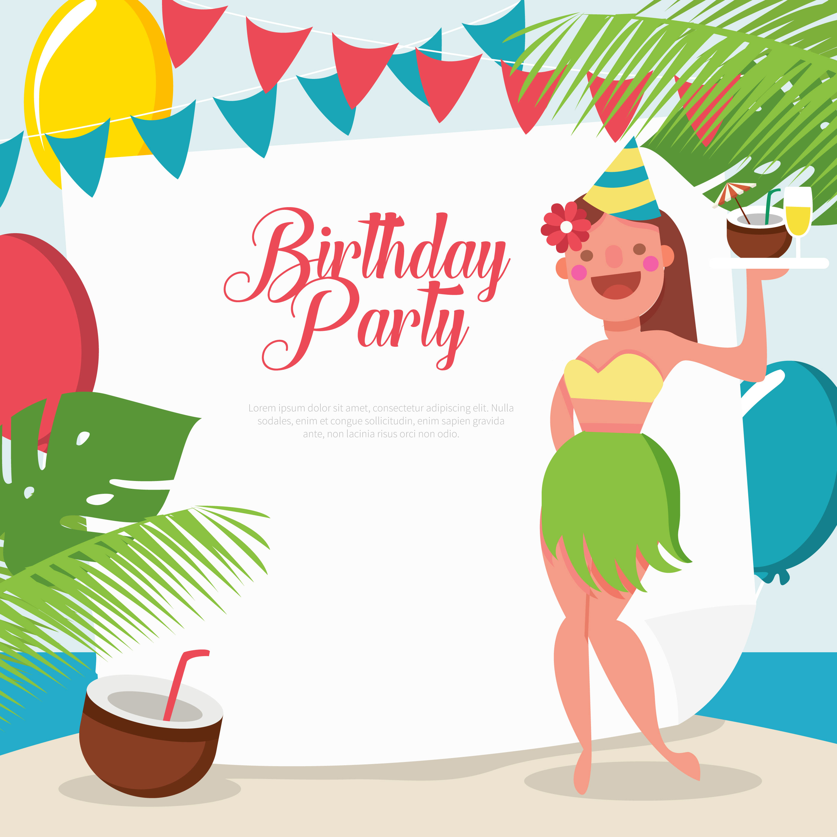 Hawaiian Party Vector Art, Icons, and Graphics for Free Download