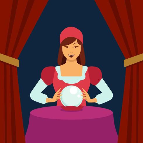 Fortune Teller Flat Illustration Vector