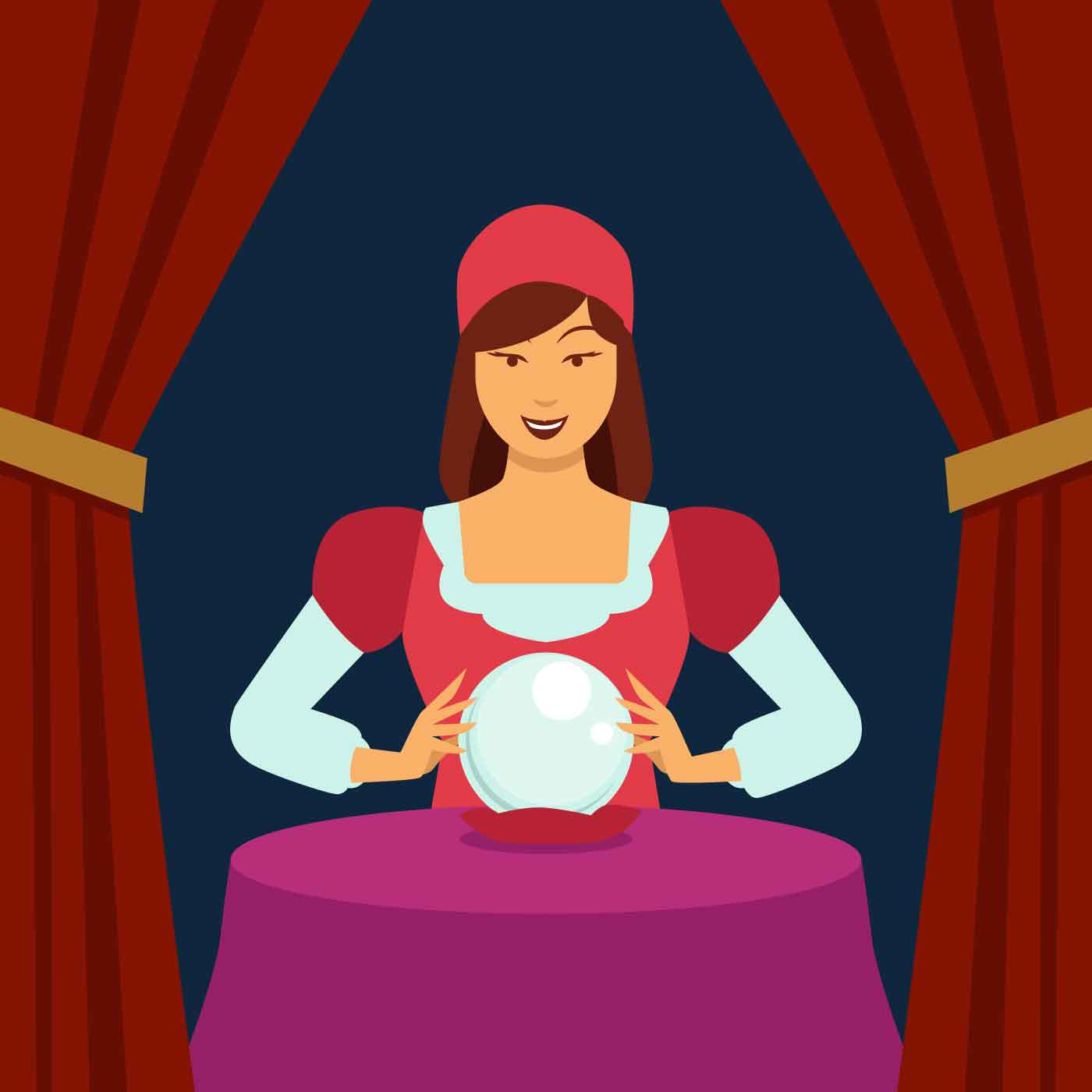 Fortune Teller Flat Illustration Vector - Download Free ...