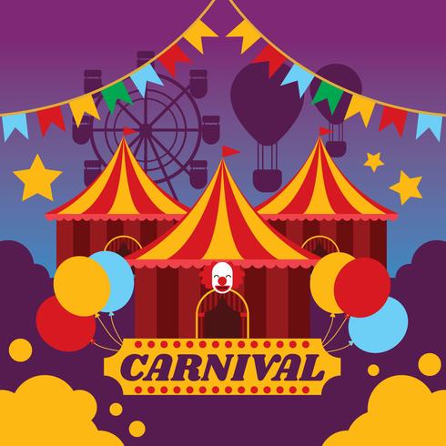 Ilustración de cartel de carnaval vector