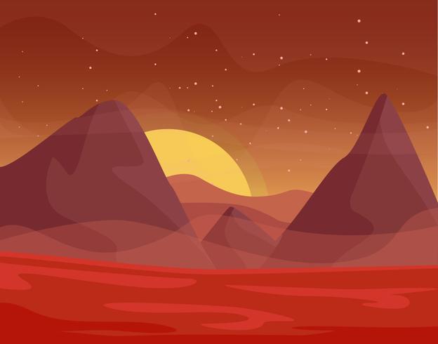 Vectores únicos paisaje marciano