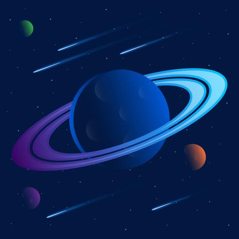 Ilustración de fondo de anillos de Saturno vector