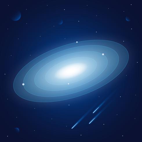 Space Background With Stars And Planets Illustration vector