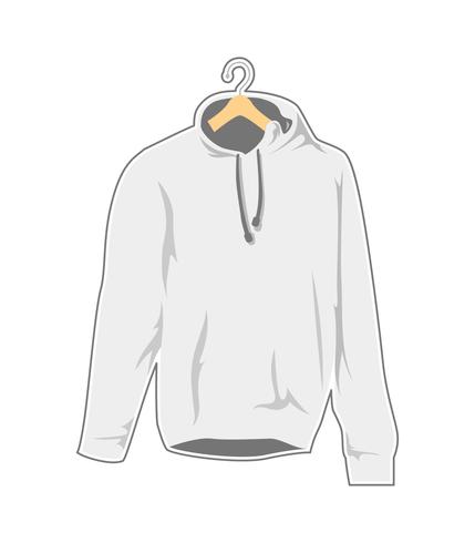 blank white hanger hooded sweatshirt template vector