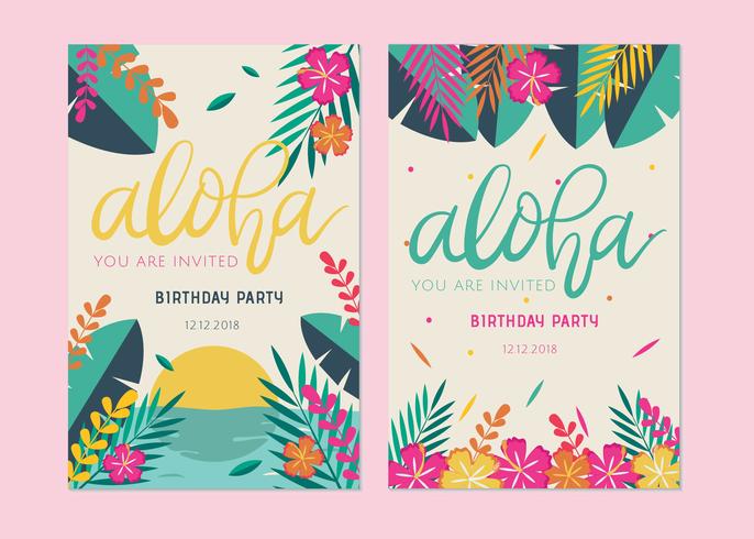 Polynesian Birthday Card Vector
