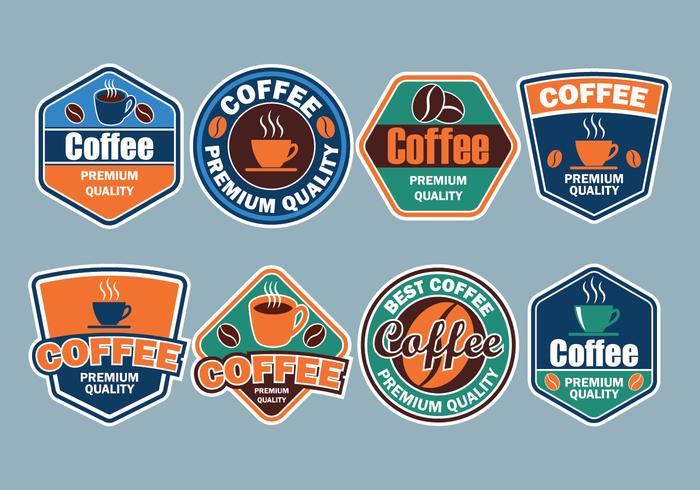 Colección de insignias de café vector