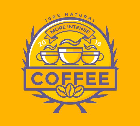 Coffee Badge Flat Illustration Vector