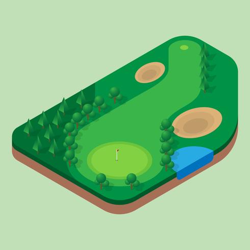 Ilustraciones aéreas del campo de golf vector