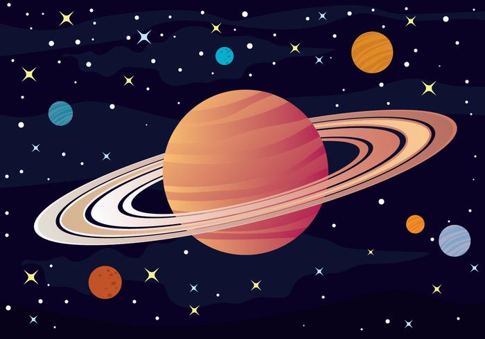 Anillos de la ilustración de Saturno vector